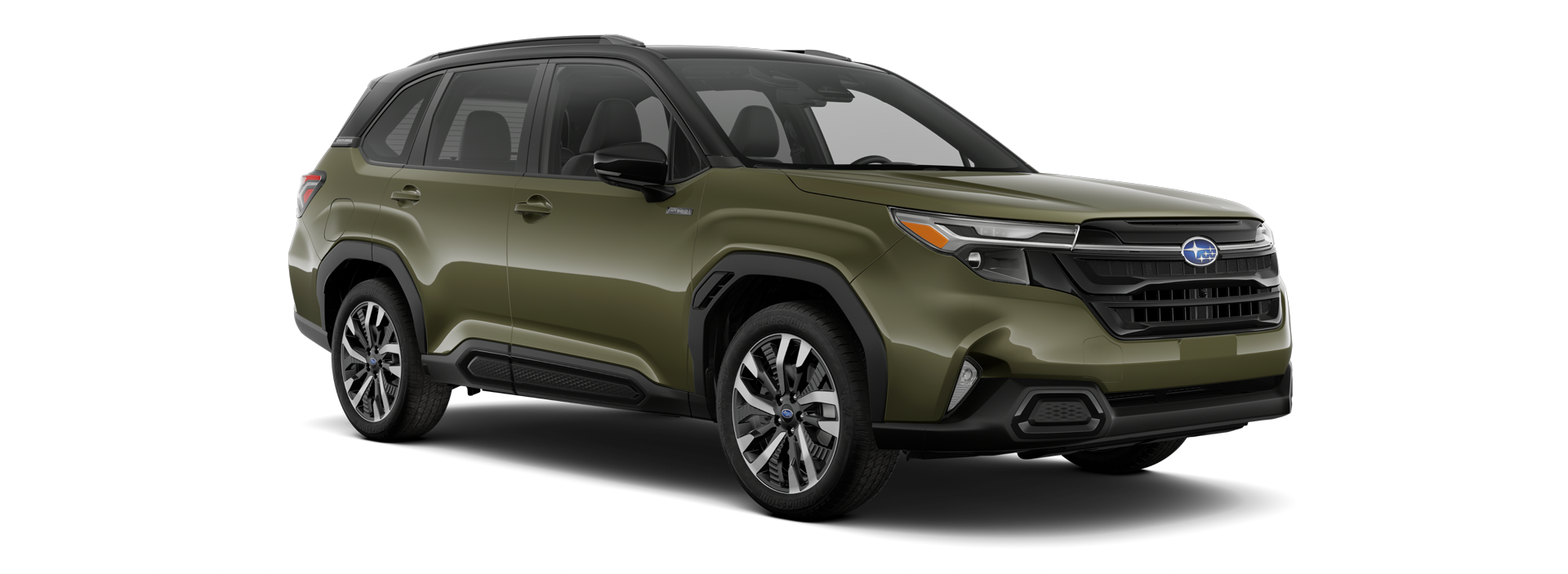 2025 Subaru Forester Touring Hybrid Shown in Autumn Green Metallic/Crystal Black Silica Two-Tone