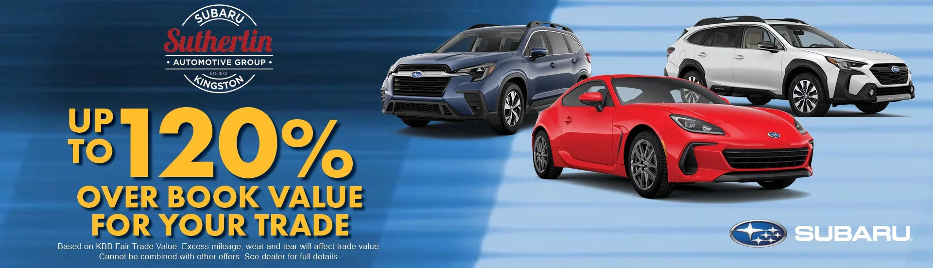 up to 120% over book value 