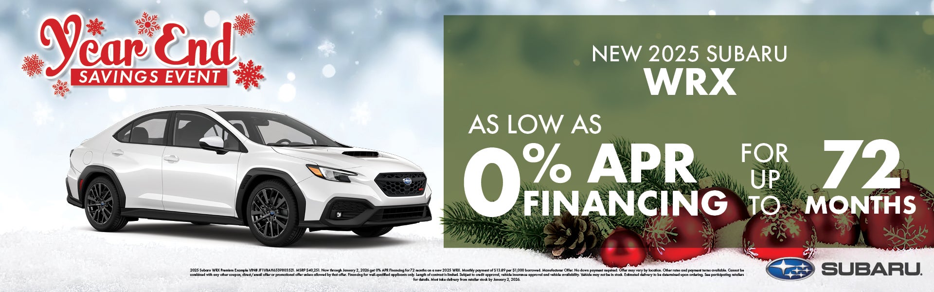 new 2025 subaru WRX, As low as 0% APR financing