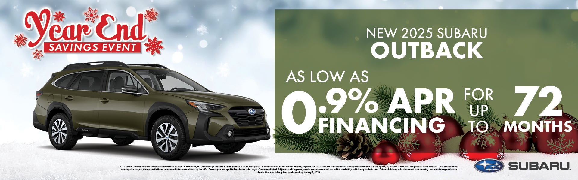New 2025 subaru outback,As low as 0.9% APR financing