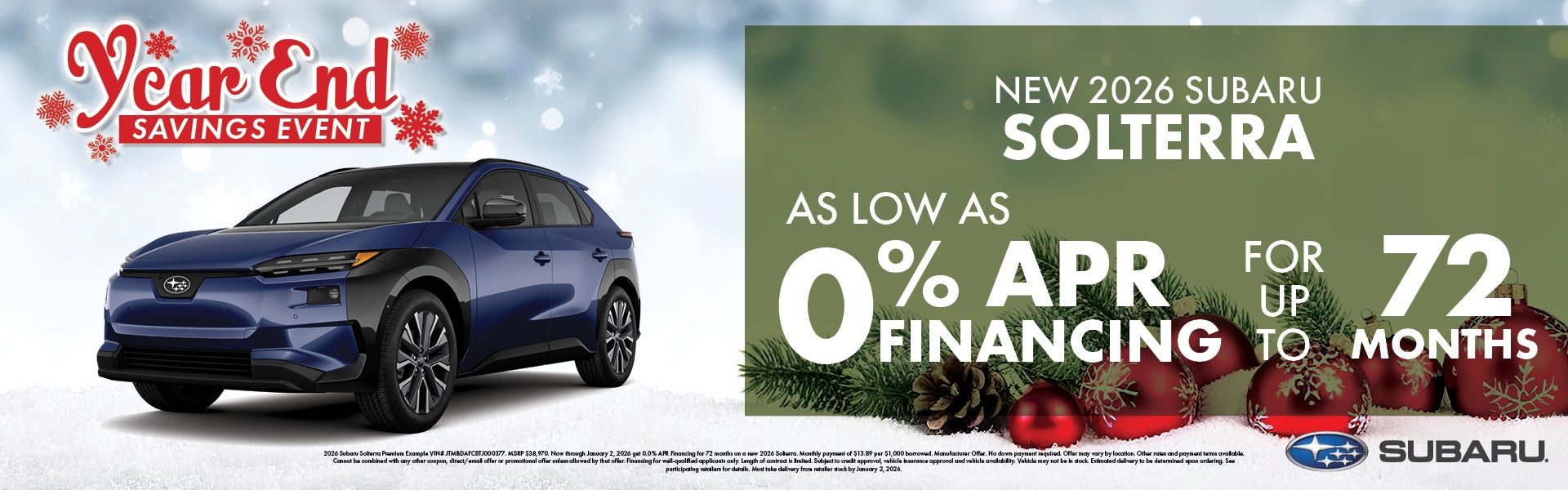 new 2026 subaru solterra, As low as 0%APR financing